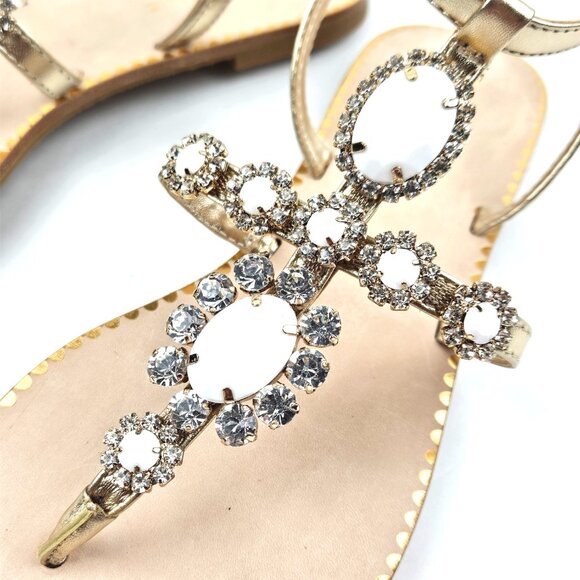 Lilly Pulitzer Katie Embellished Sandals Gold/Resort White - Picture 5 of 9